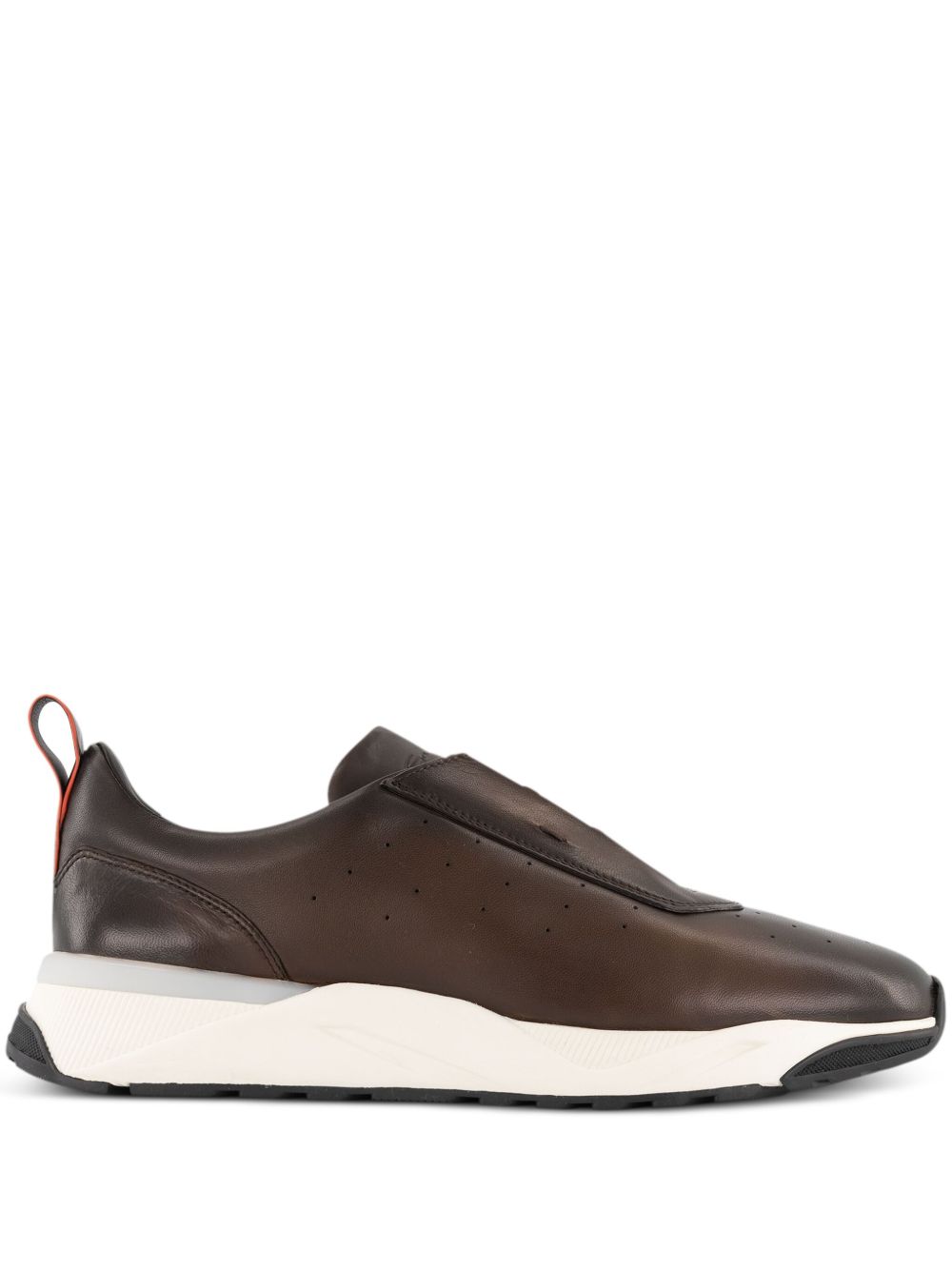 Santoni 皮质运动鞋 - 褐色