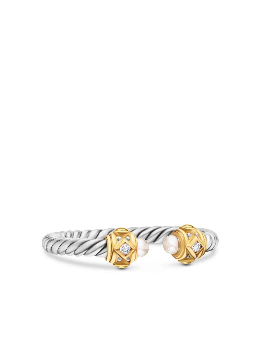 David Yurman 纯银文艺复兴钻石戒指 - 银色