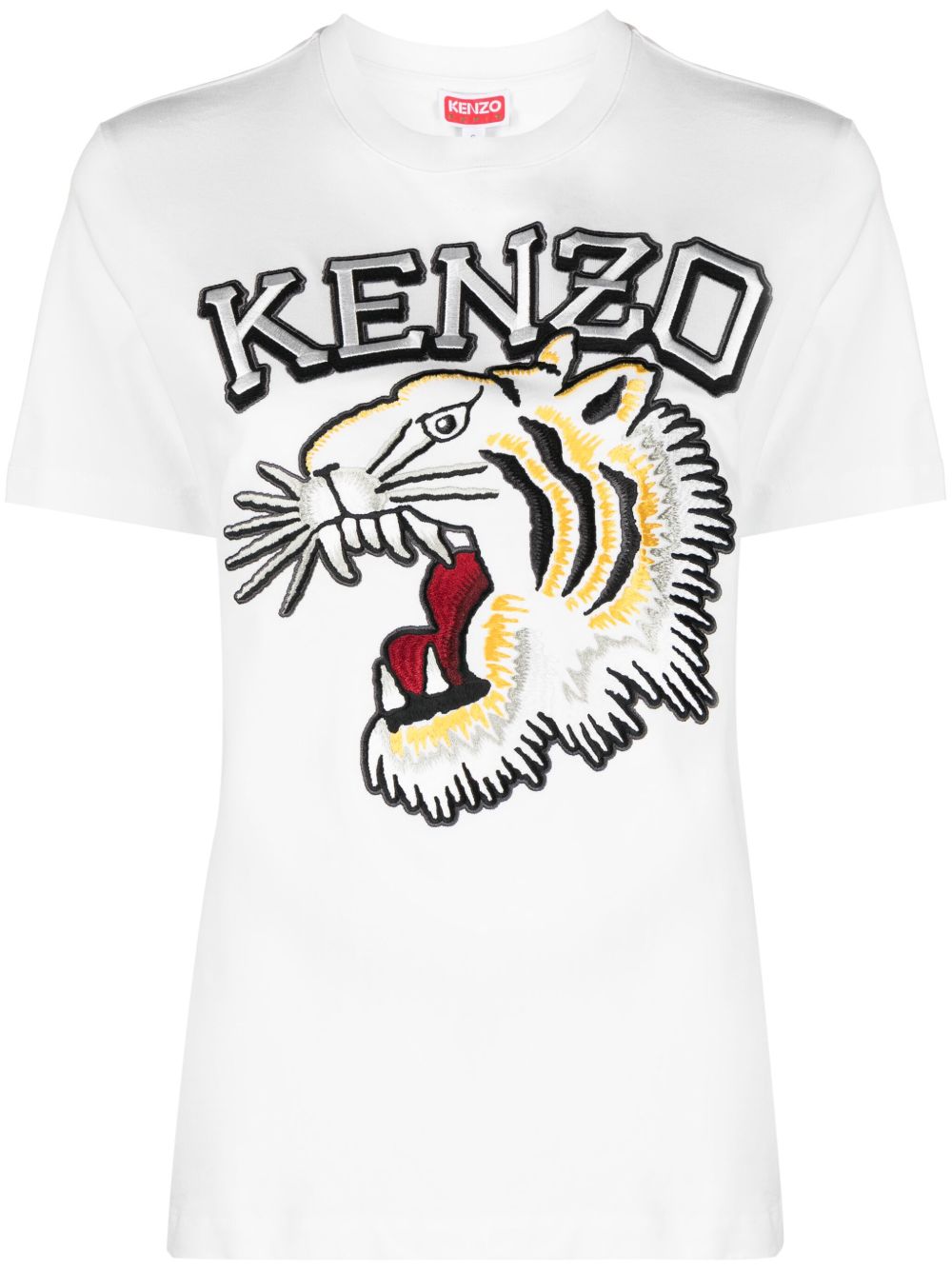 Kenzo logo刺绣棉T恤 - 白色