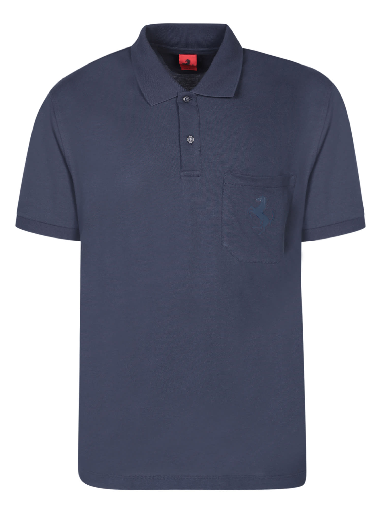Ferrari Cotton Piquã Blue Polo Shirt