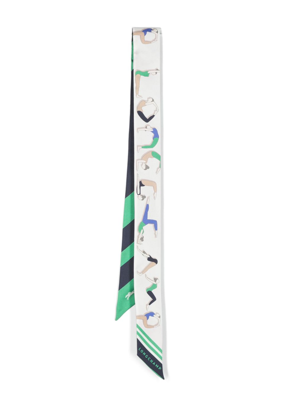 Longchamp Yoga 真丝围巾 - 绿色