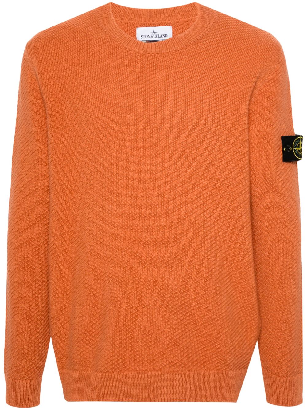 Stone Island 罗盘徽章羊毛毛衣 - 橘色