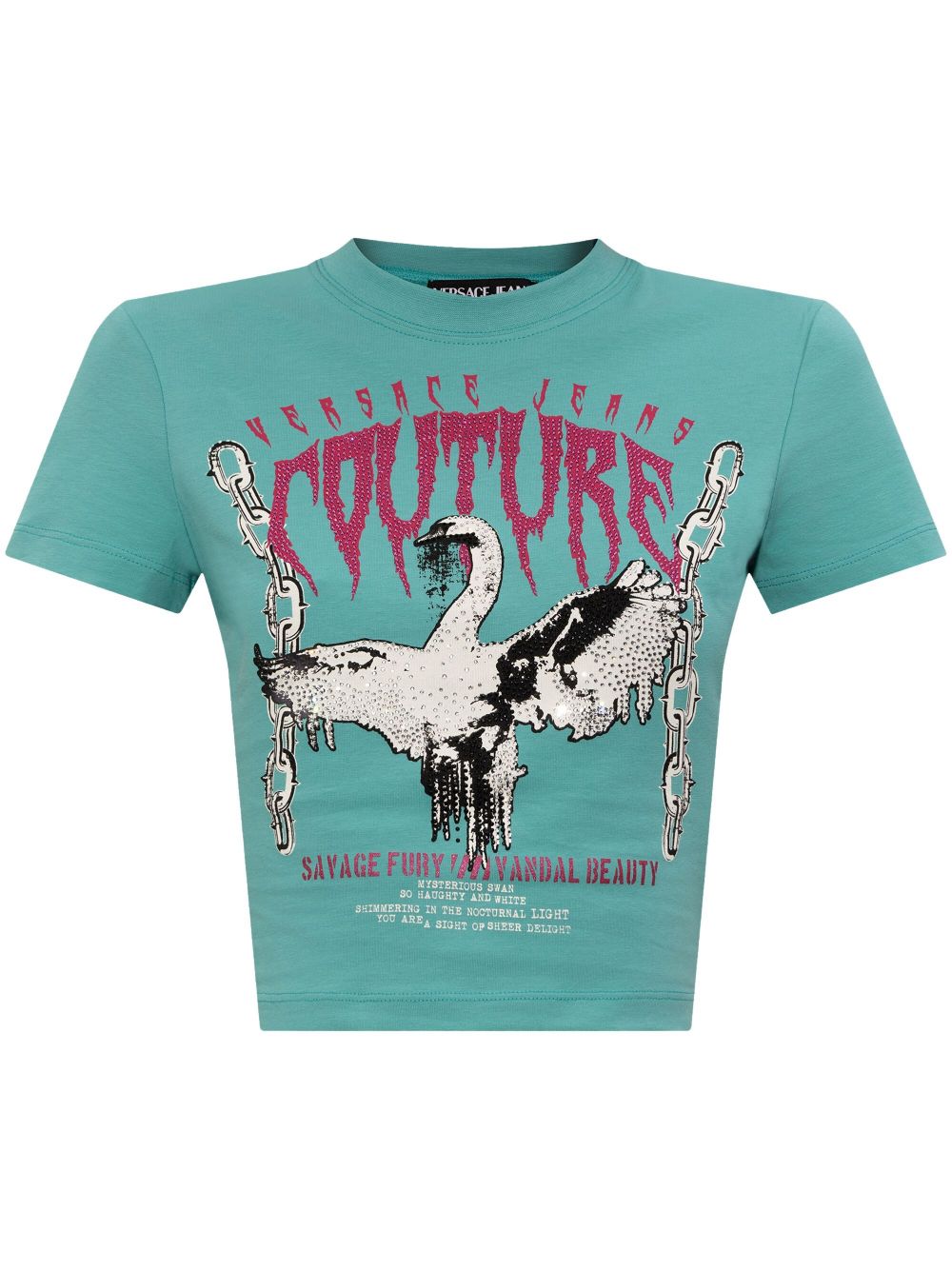 Versace Jeans Couture Swan Chain T恤 - 蓝色