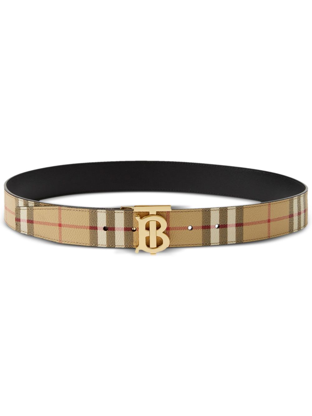 Burberry TB 双面格纹腰带 - 褐色