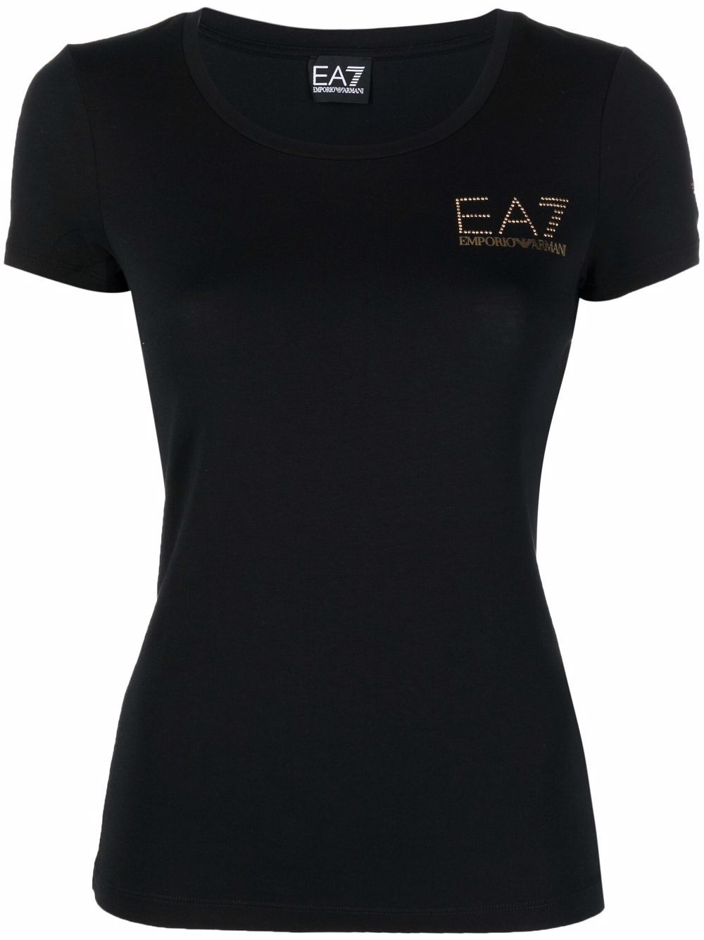 Ea7 Emporio Armani logo印花短袖T恤 - 黑色