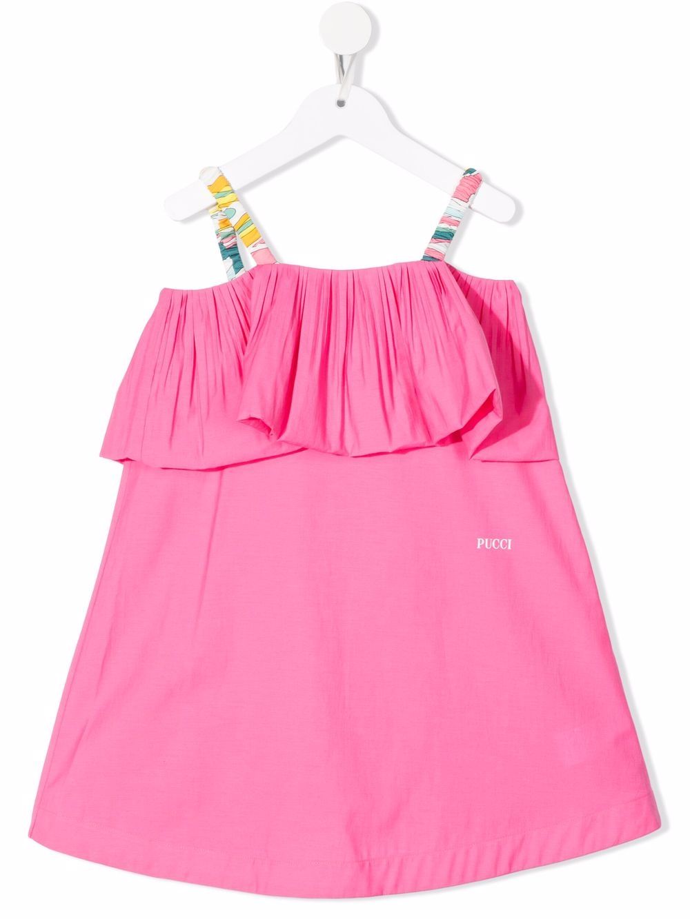 PUCCI Junior 荷叶边饰迷你连衣裙 - 粉色
