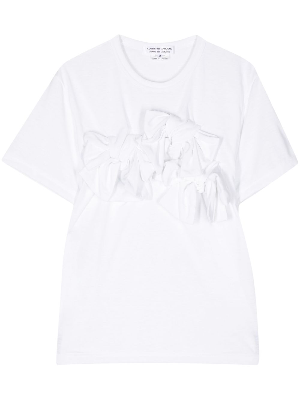 Comme Des Garçons Comme Des Garçons 荷叶边拼接平纹针织T恤 - 白色