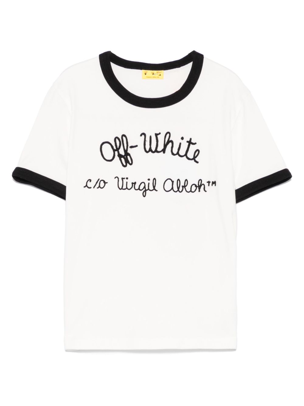 Off-White Kids Ringer T恤 - 白色