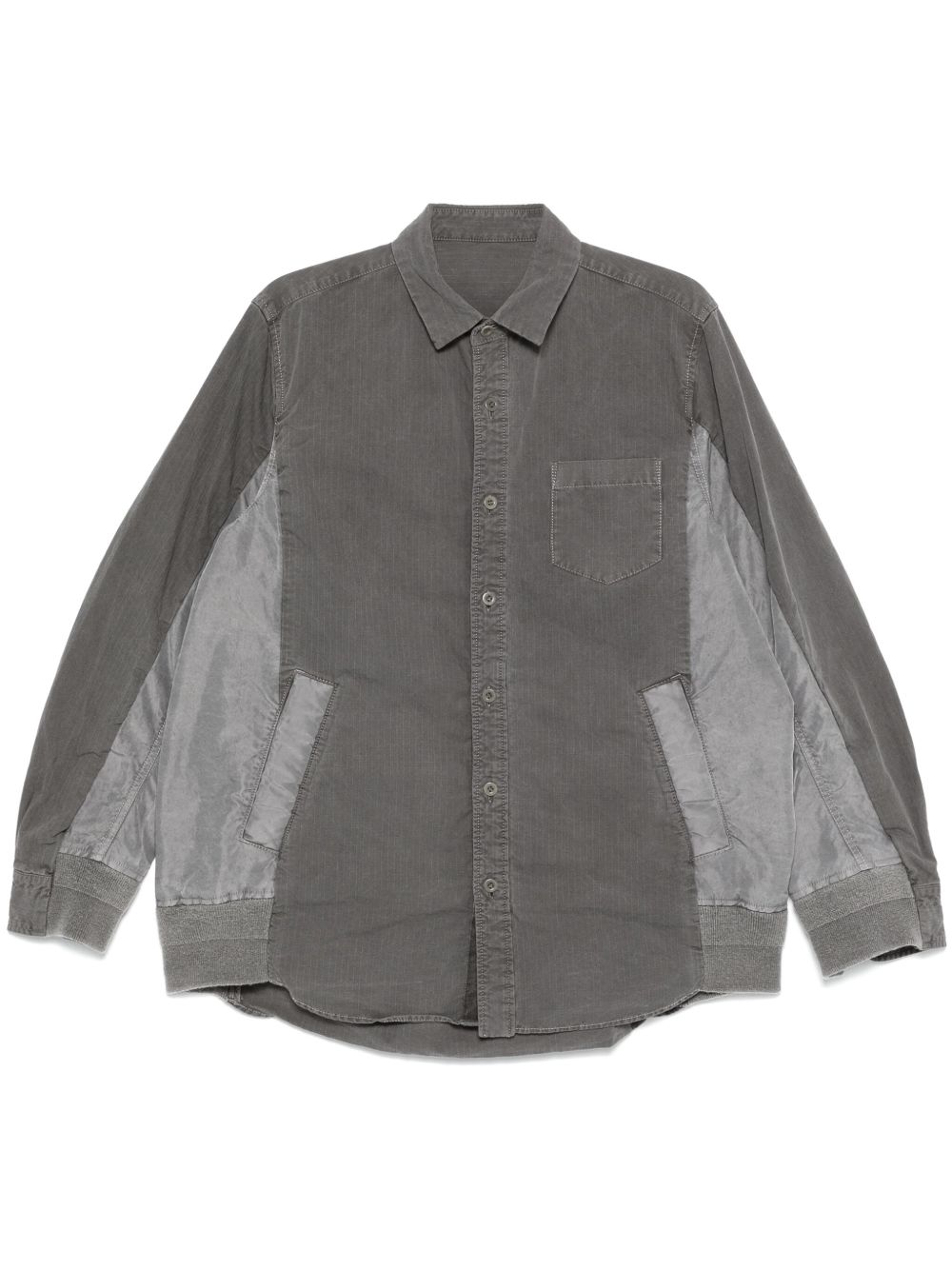 sacai 防撕裂方格布衬衫 - 灰色