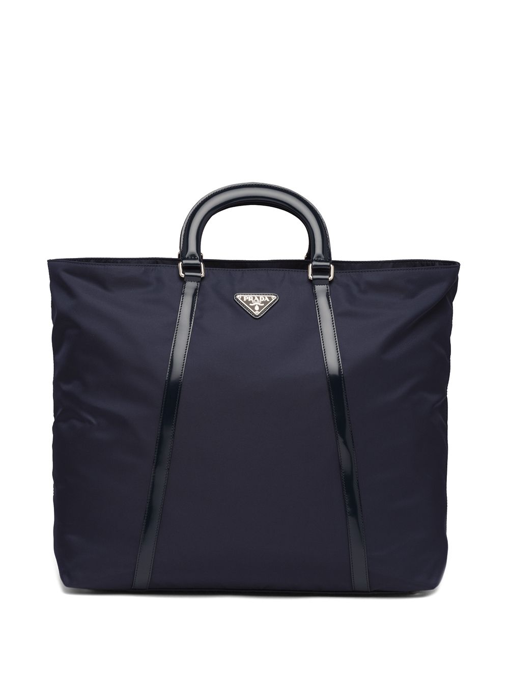 Prada logo标牌托特包 - 蓝色