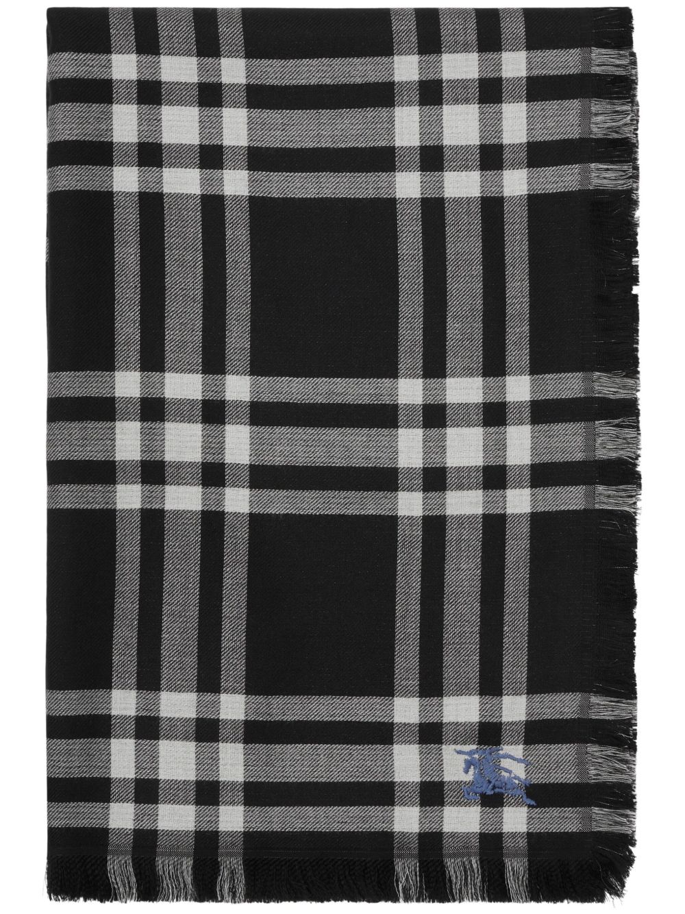 Burberry 双面格纹围巾 - 黑色