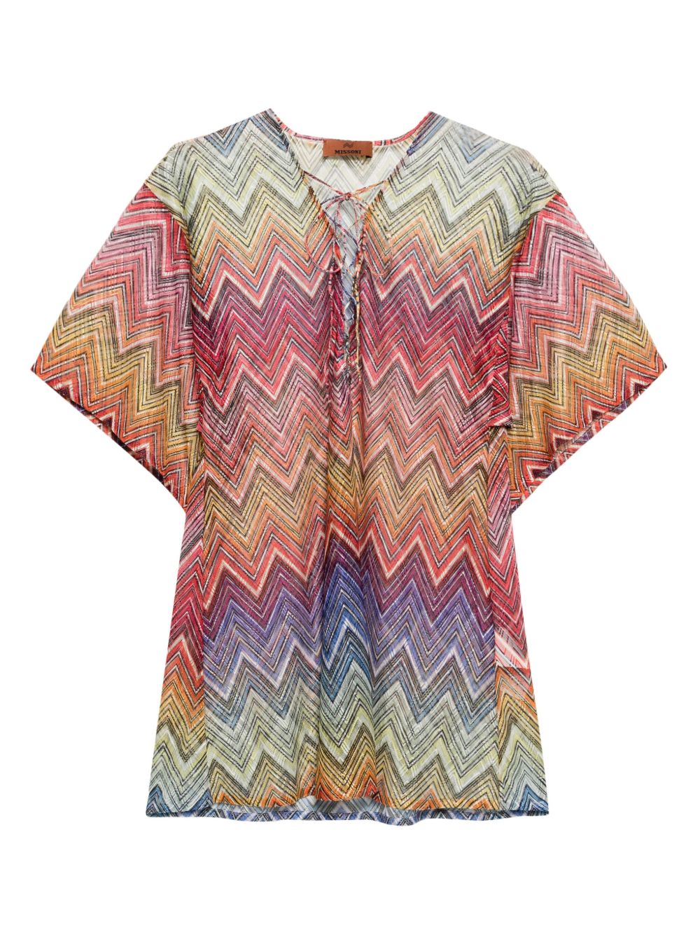Missoni Z字形图案印花沙滩长罩衫裙 - 彩色