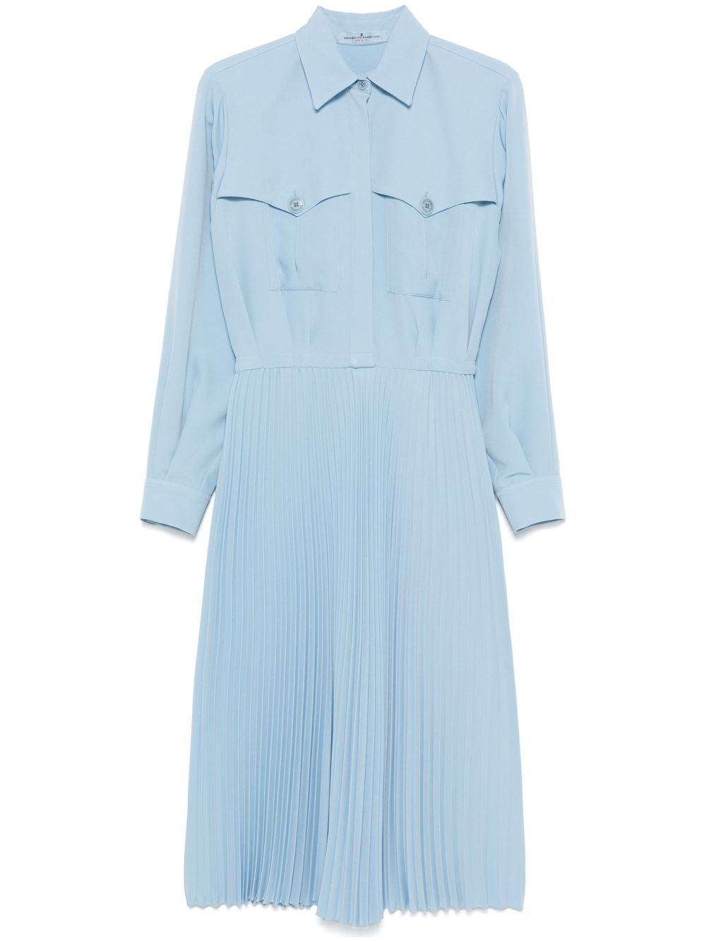 Ermanno Scervino 百褶中长连衣裙 - 蓝色
