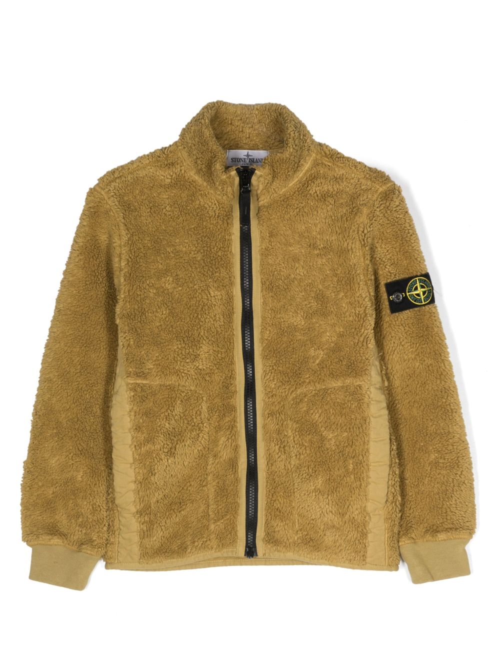 Stone Island Junior 罗盘贴花仿羊绒夹克 - 黄色