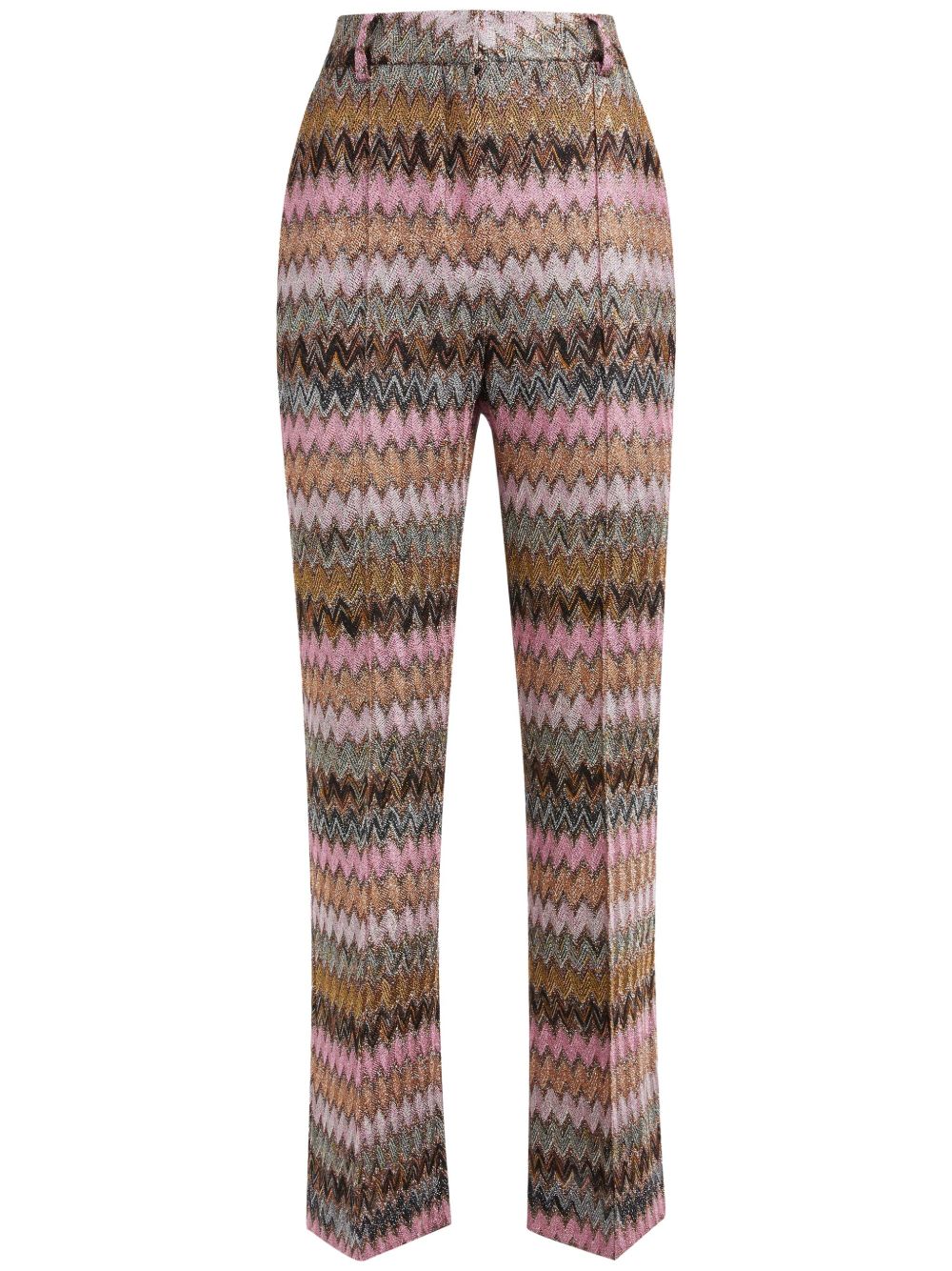 Missoni 金属感设计长裤 - 粉色