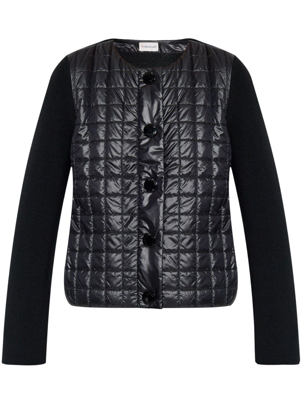 Moncler 羊毛填充开衫 - 黑色