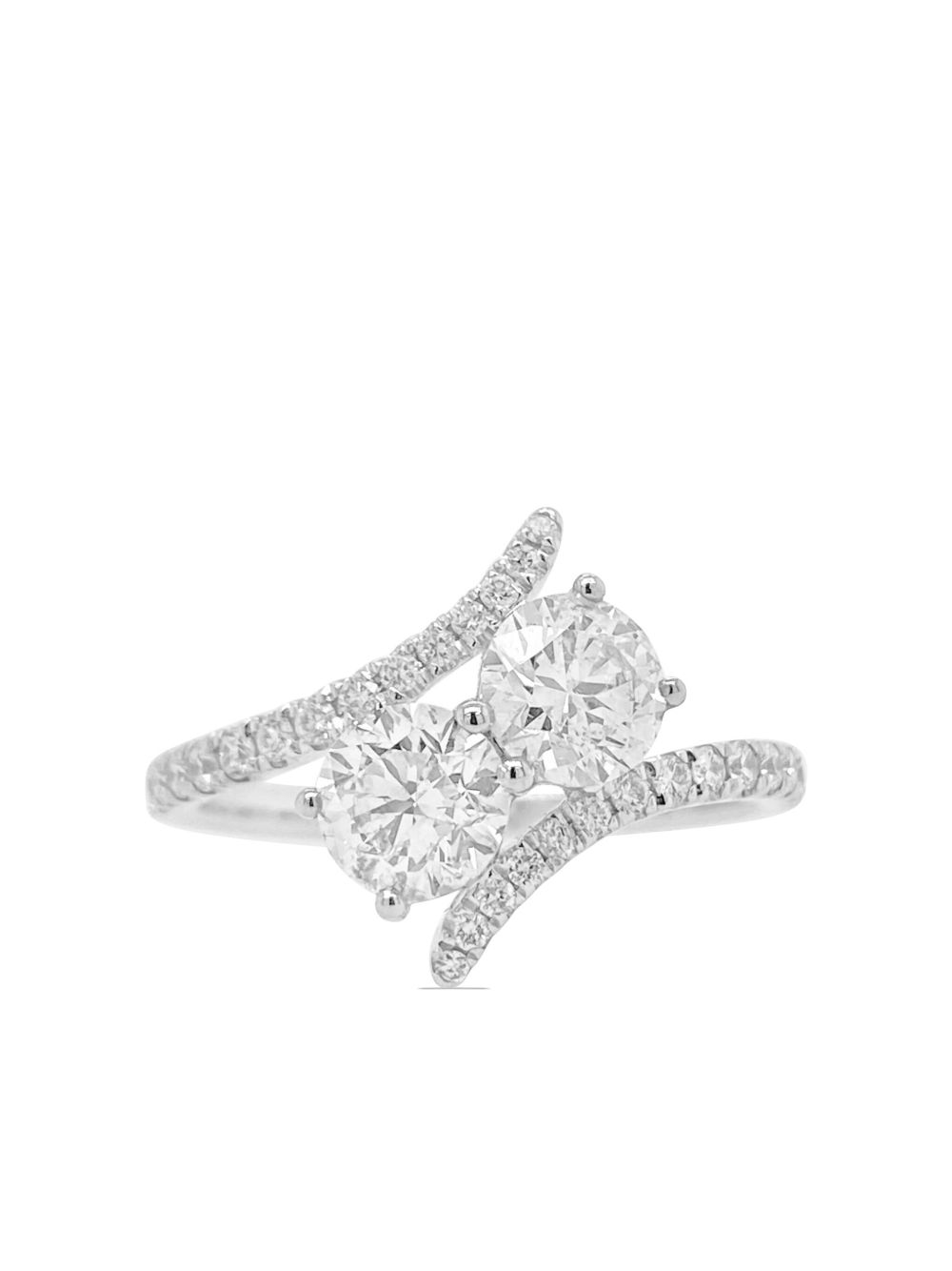 HYT Jewelry 铂金白钻石戒指 - 银色
