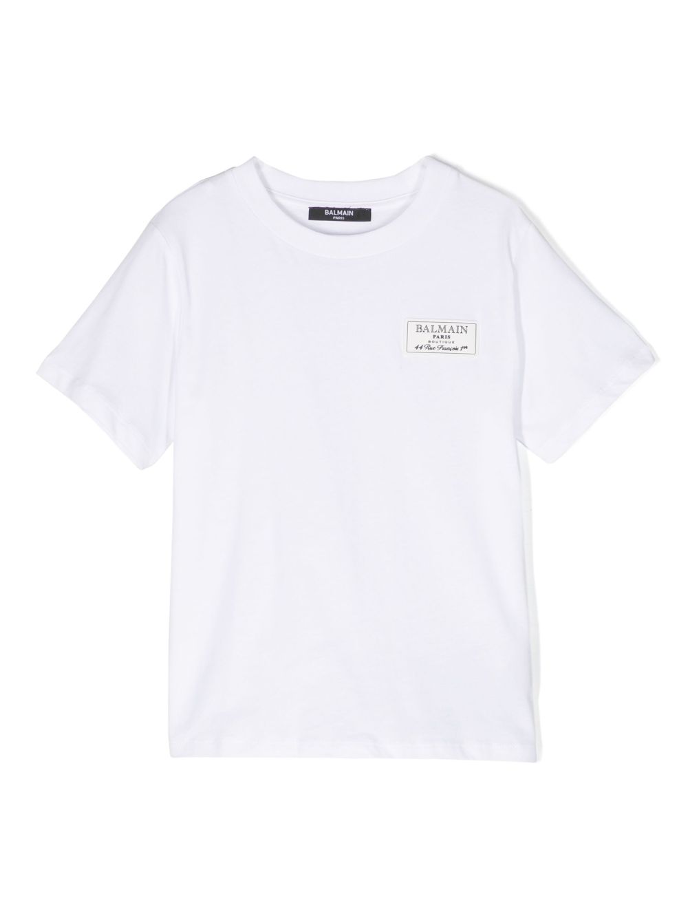 Balmain Kids 标贴棉T恤 - 白色