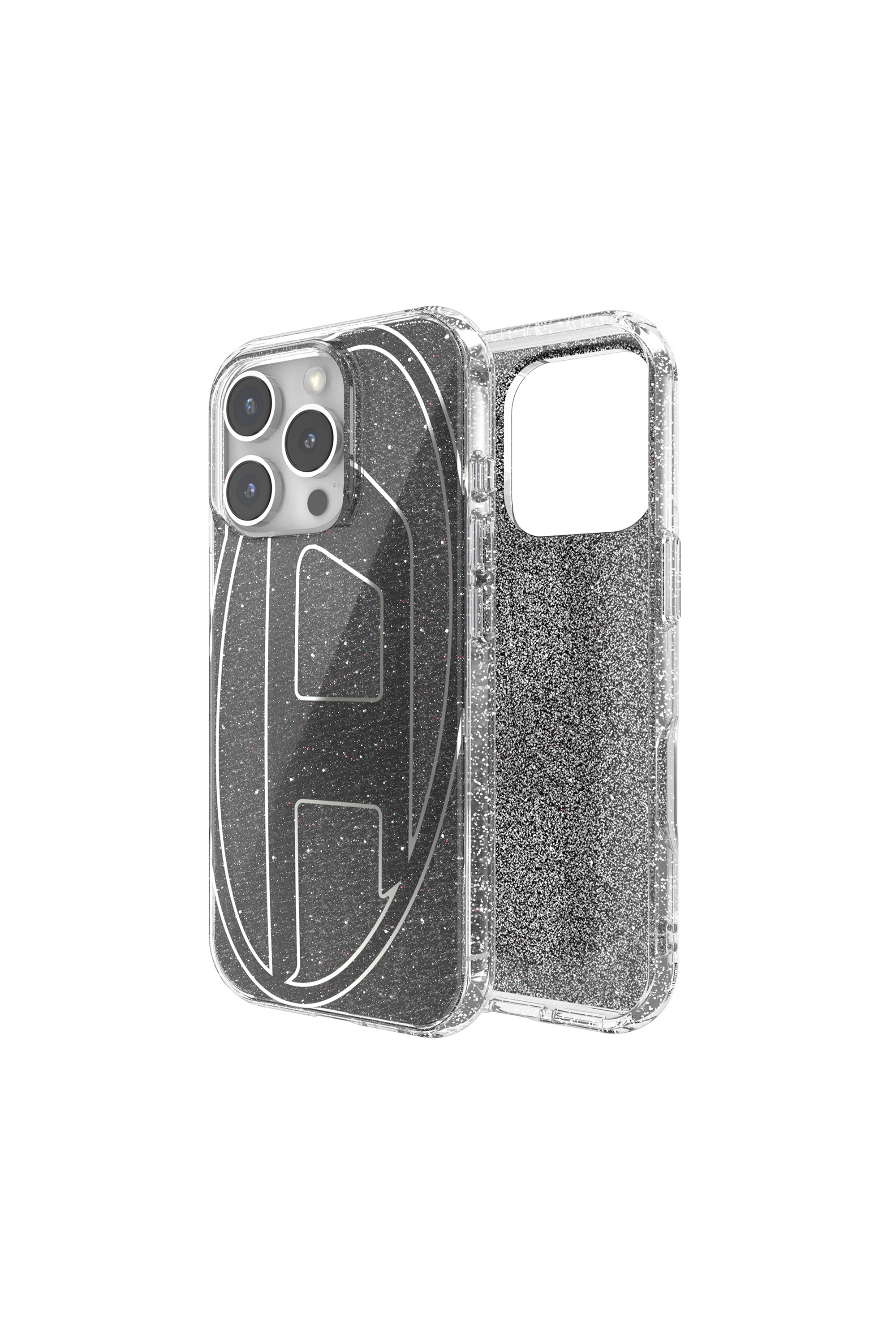 Diesel - Oval D Glitter Case for i P 16 Pro - Cases - Unisex - Black
