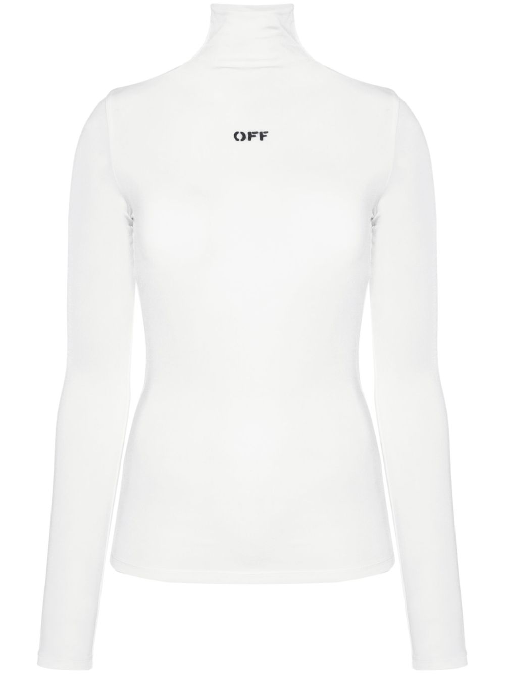 Off-White logo印花贴身上衣 - 白色