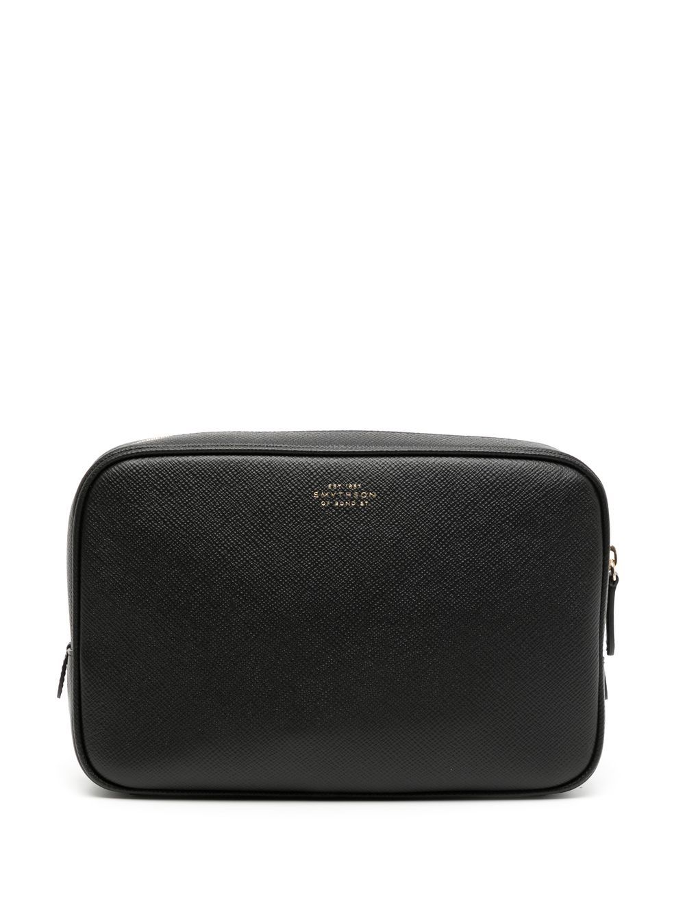 Smythson logo压纹洗漱包 - 黑色
