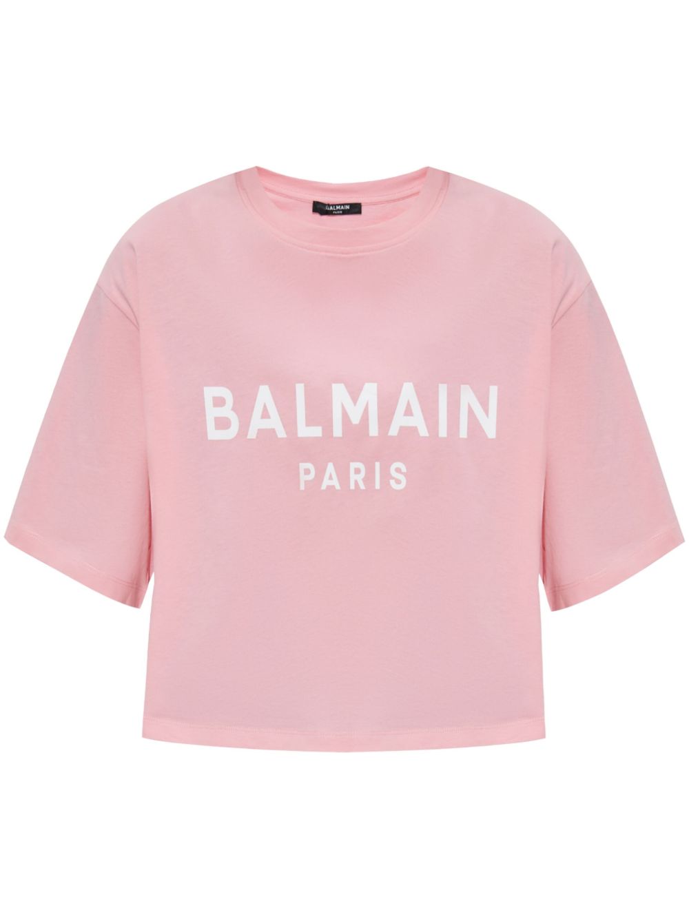 Balmain logo印花棉T恤 - 粉色