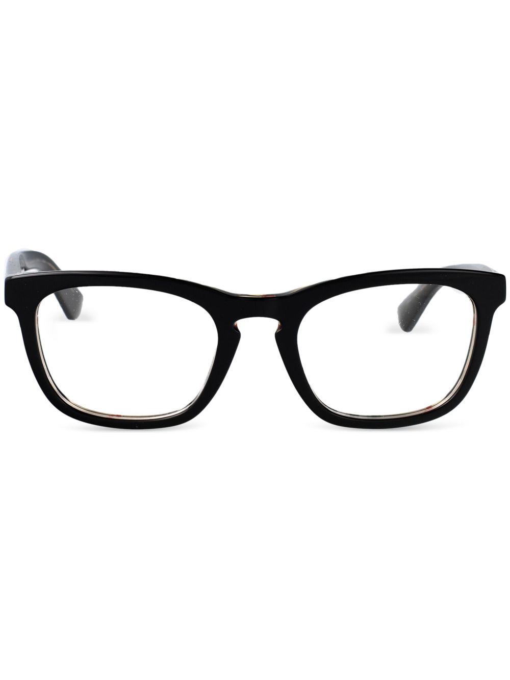Burberry Eyewear 经典格纹细节眼镜 - 黑色