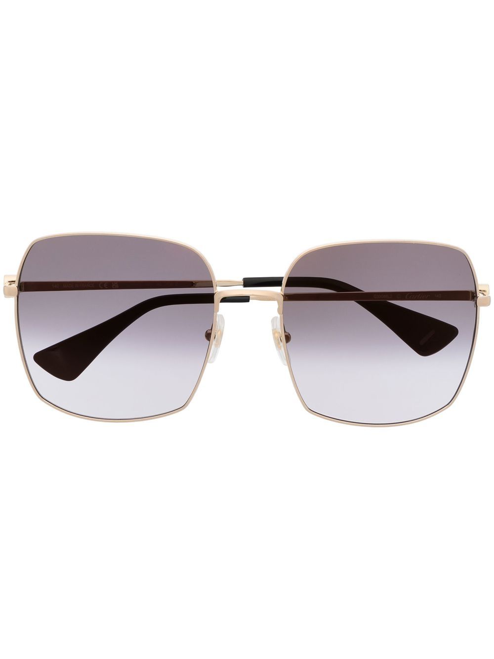 Cartier Eyewear 渐色镜片超大框太阳眼镜 - 金色