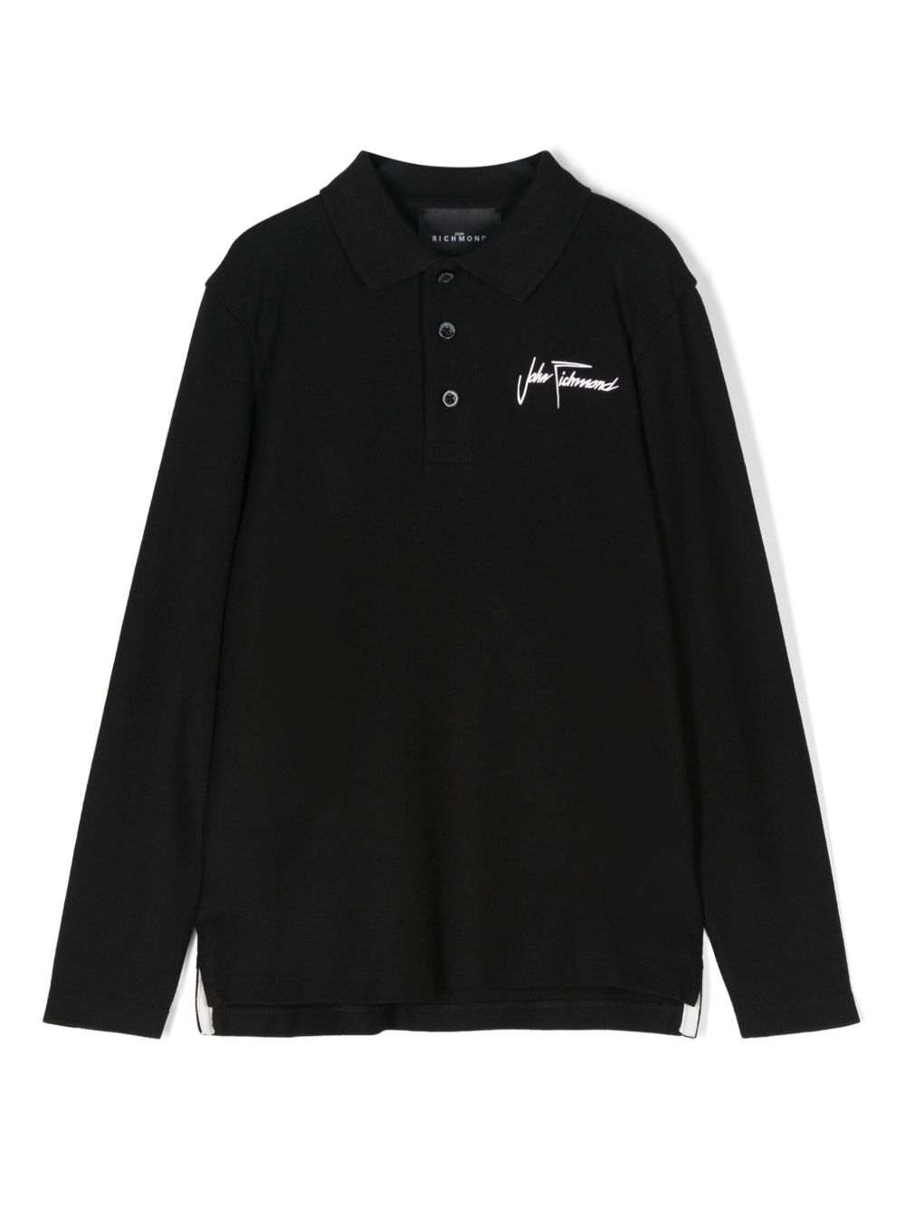 John Richmond Junior logo印花polo衫 - 黑色
