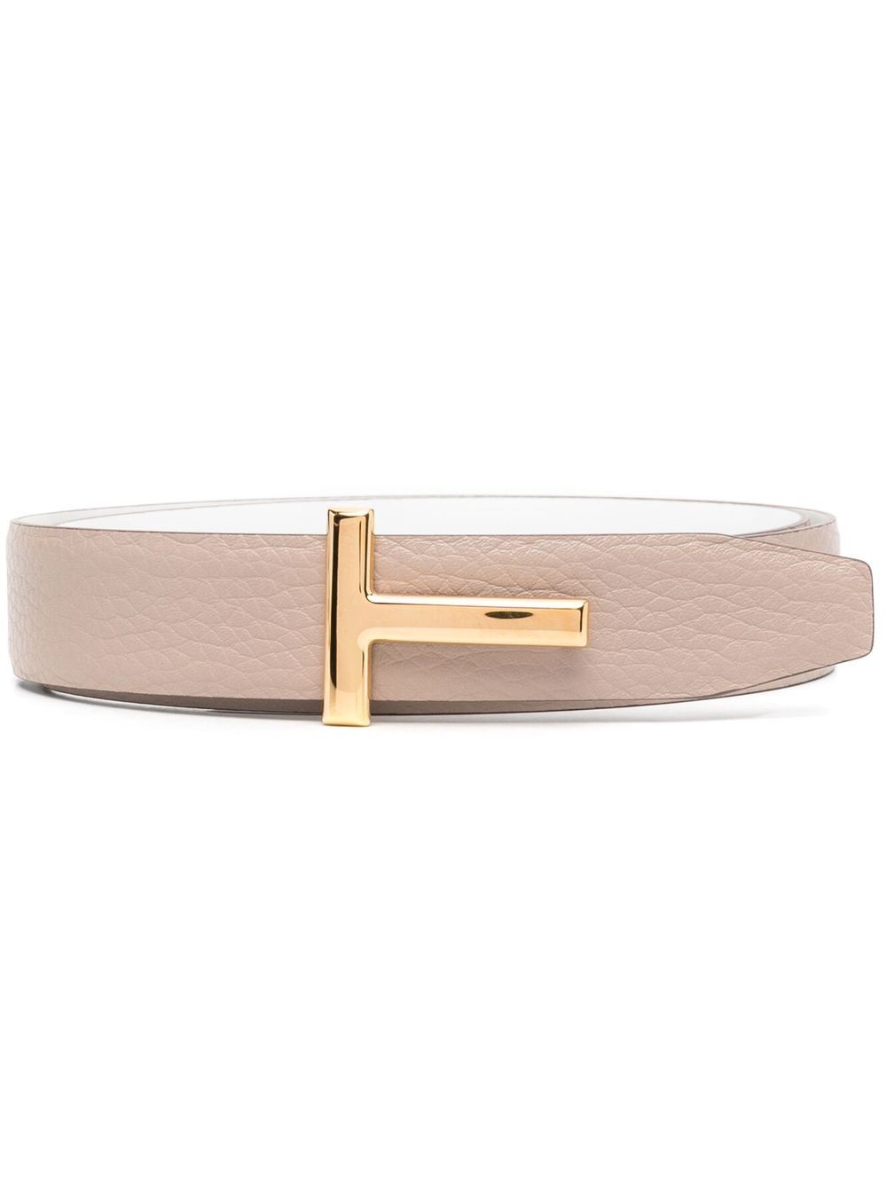 TOM FORD logo标牌皮质腰带 - 中性色