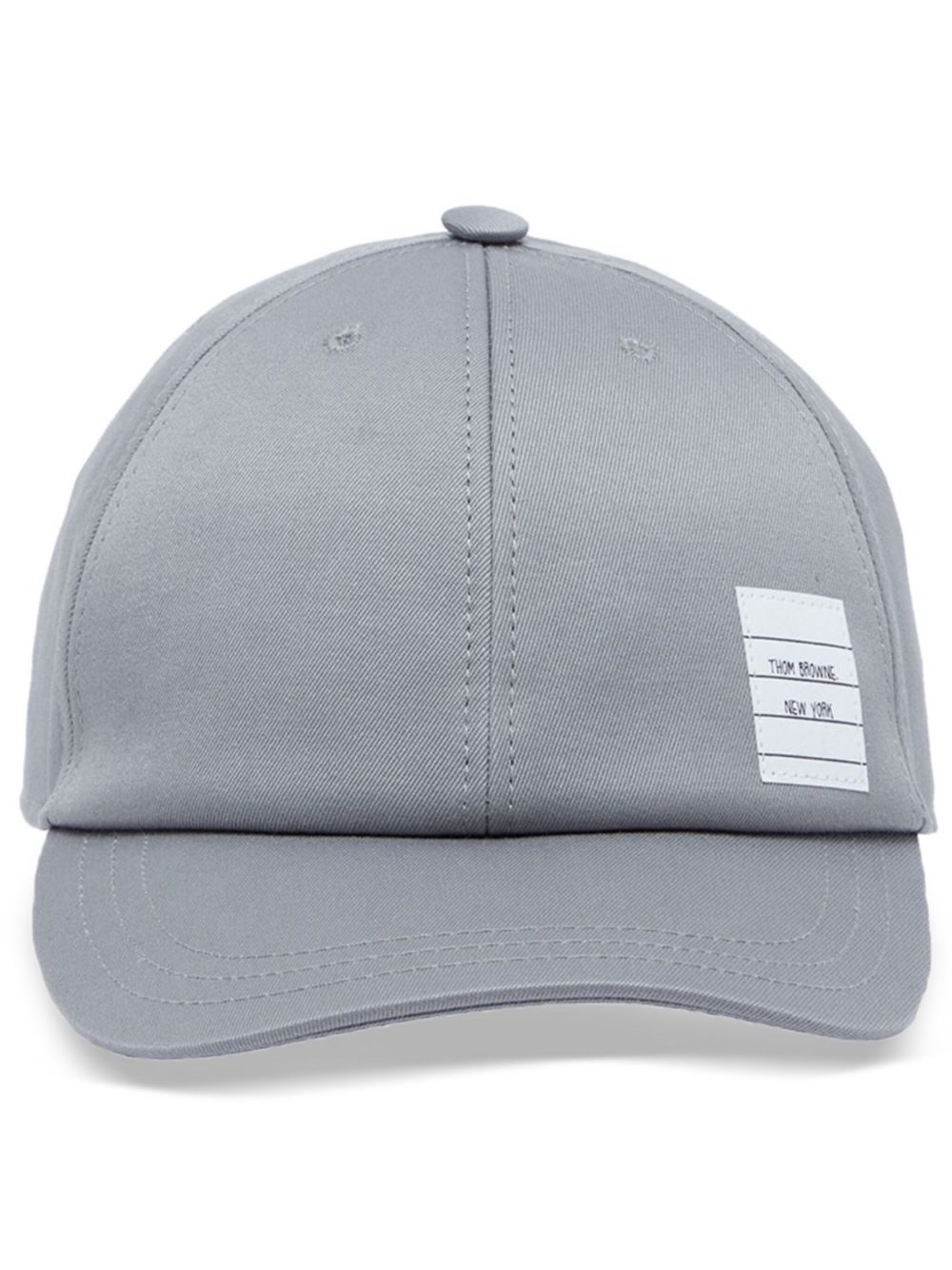 Thom Browne 斜纹棉棒球帽 - 灰色