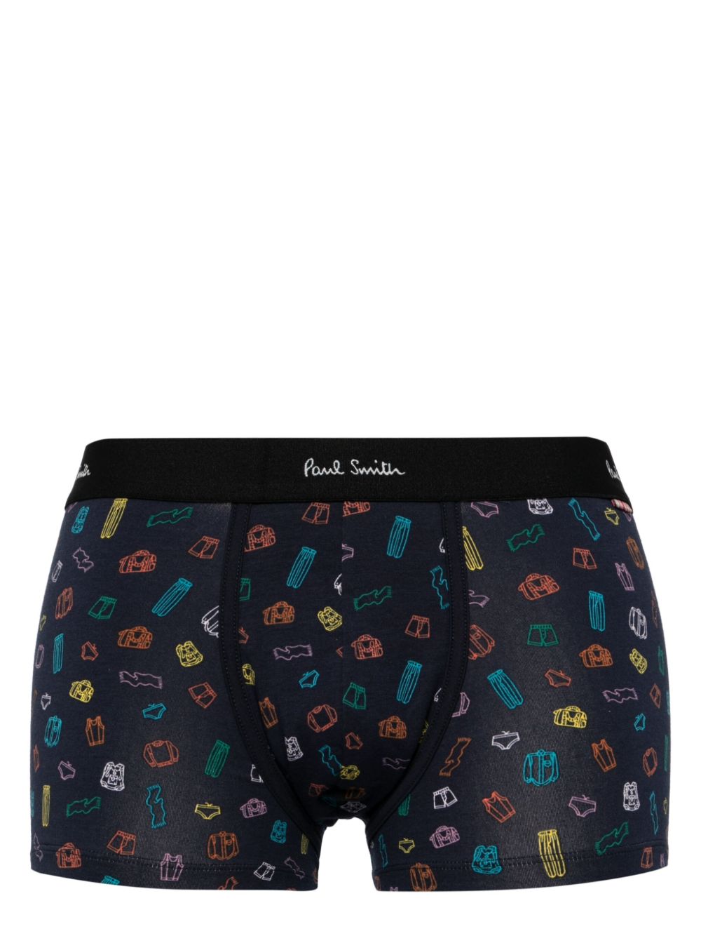 Paul Smith 图案印花四角裤 - 蓝色