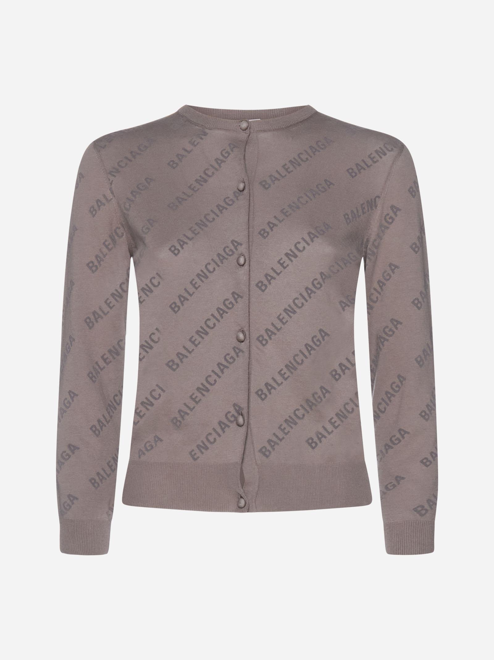 Balenciaga Logo Cotton Cardigan