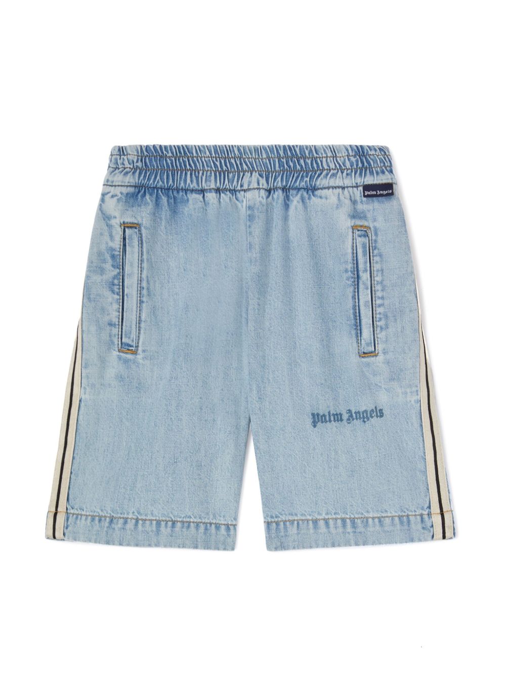 Palm Angels Kids 钱布雷布短裤 - 蓝色