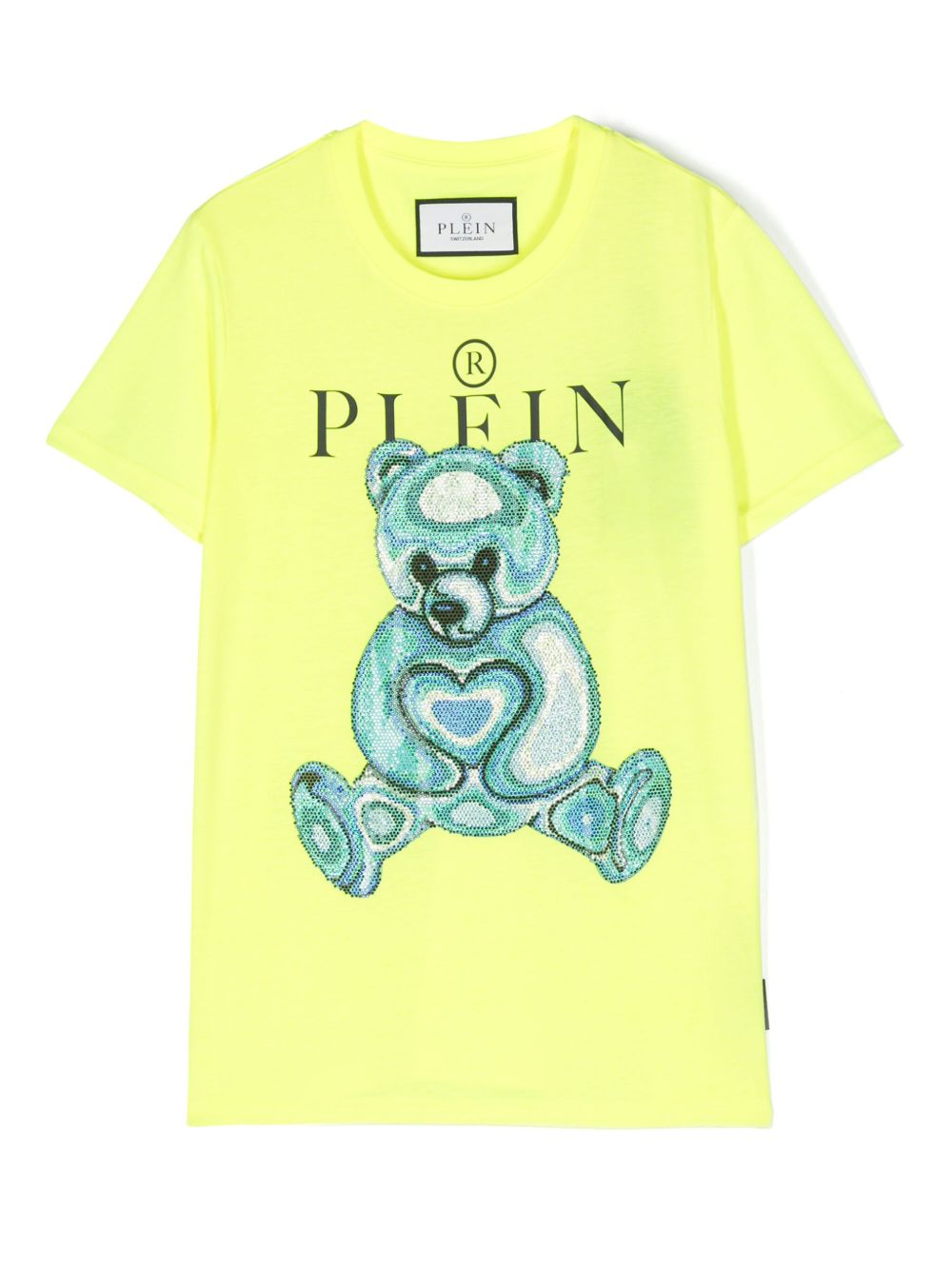 Philipp Plein Junior 泰迪熊缀饰棉T恤 - 黄色
