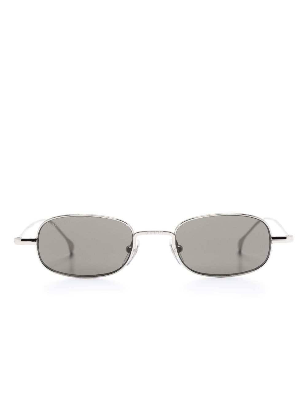 Gucci Eyewear 椭圆形框太阳眼镜 - 银色
