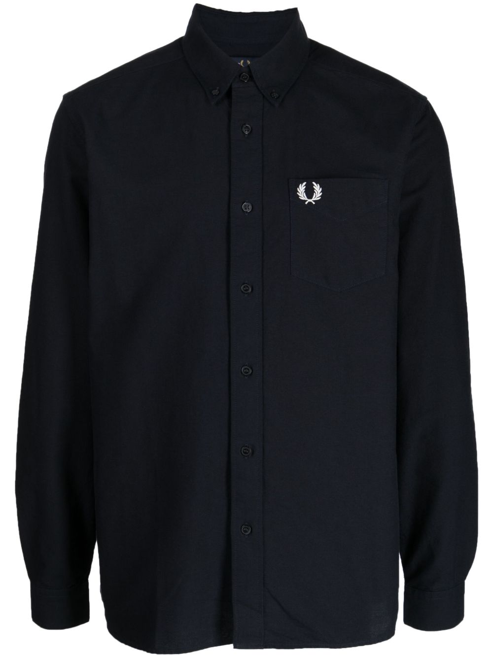 Fred Perry Oxford logo刺绣棉衬衫 - 蓝色