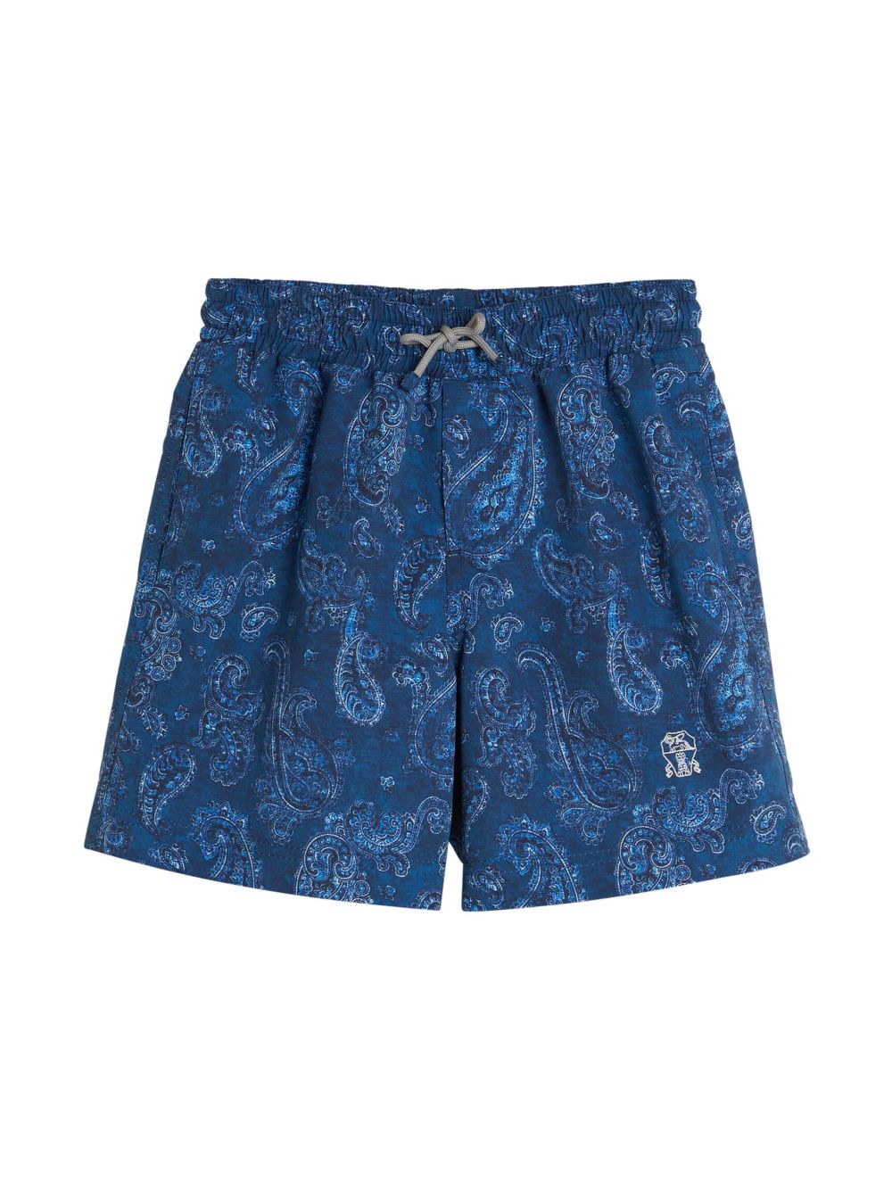 Brunello Cucinelli Kids 头巾印花泳裤 - 蓝色