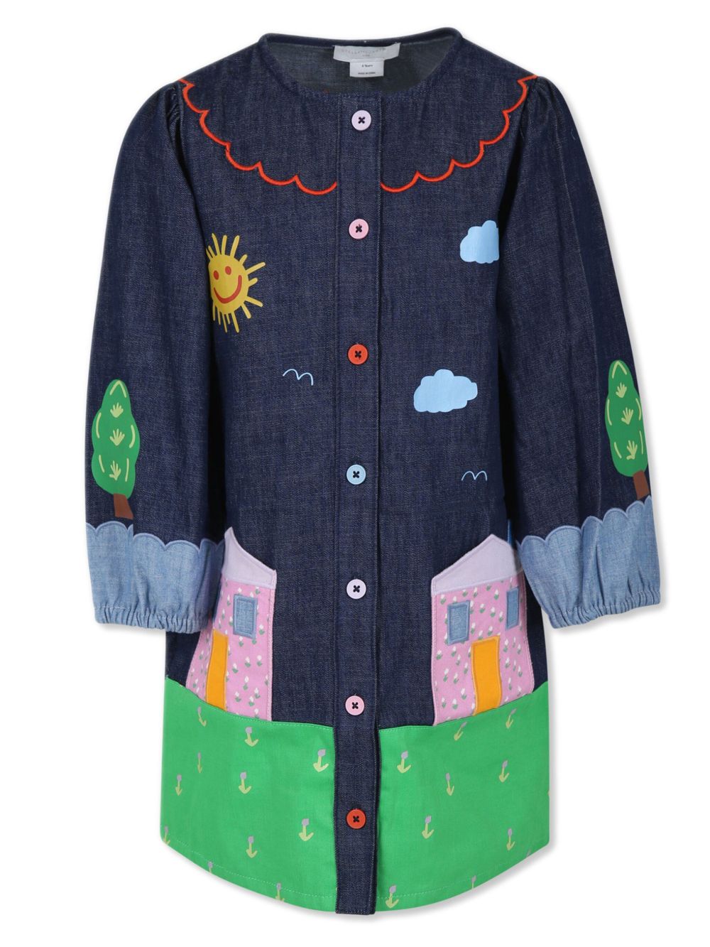 Stella McCartney Kids Farmyard 贴花无袖连衣裙 - 蓝色