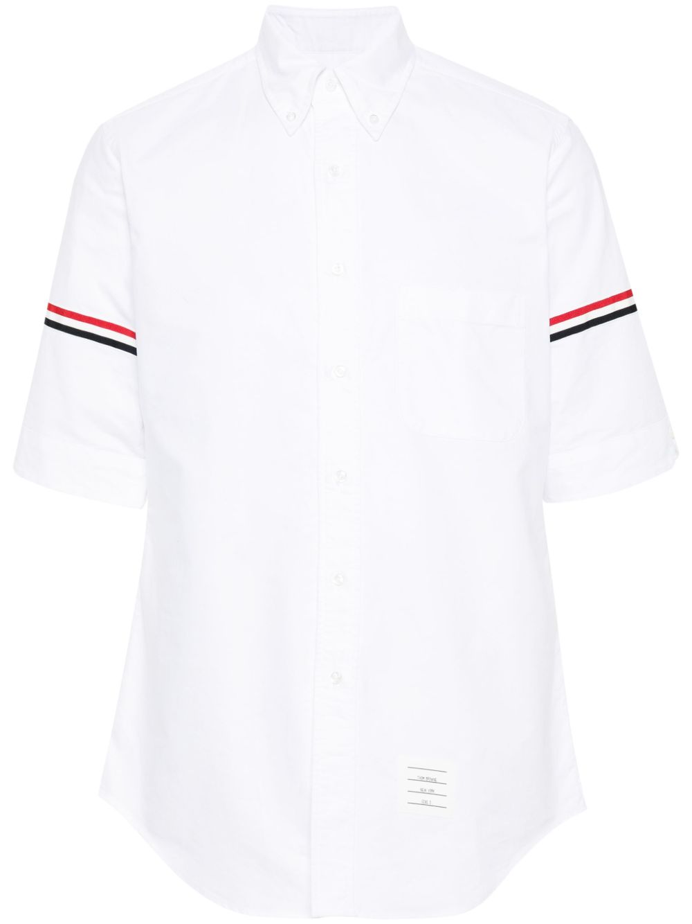 Thom Browne RWB 边饰珠地布衬衫 - 白色
