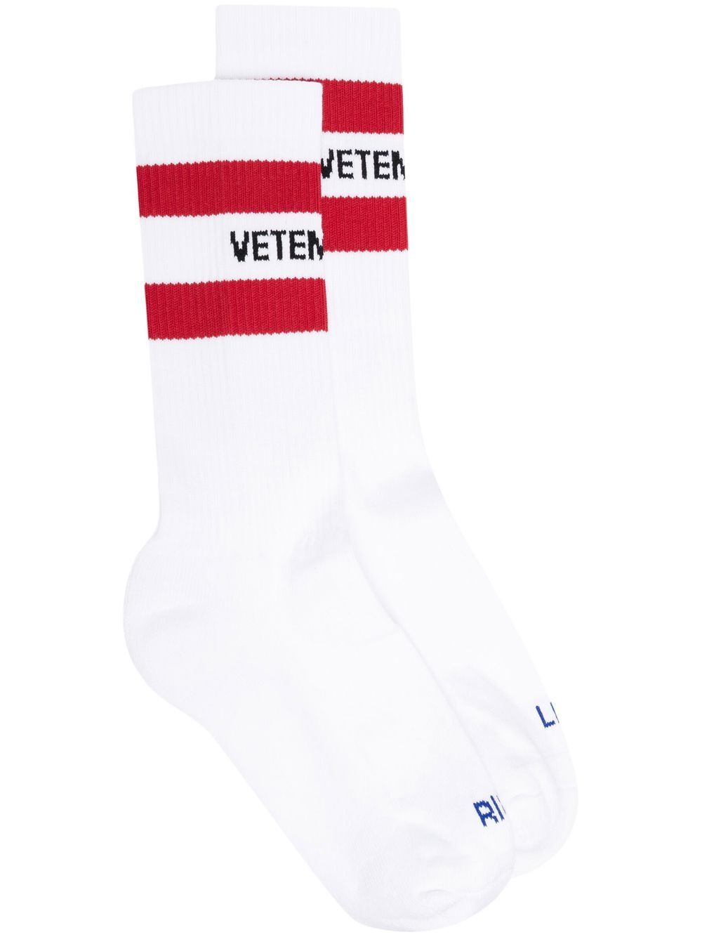 VETEMENTS 嵌花logo针织袜 - 白色