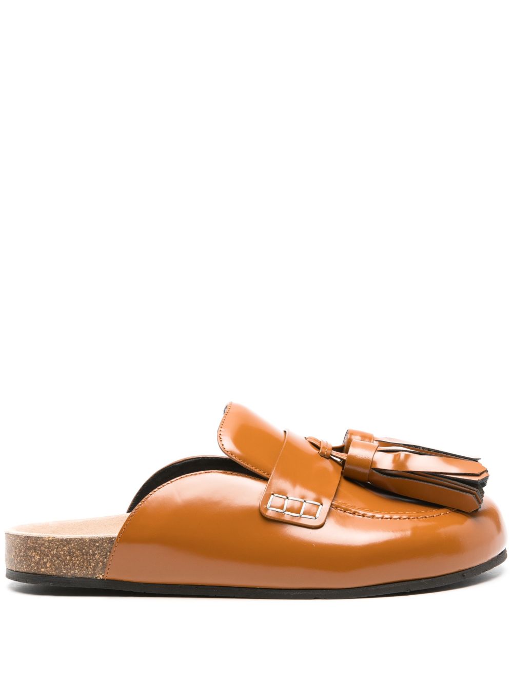 JW Anderson 流苏皮质穆勒鞋 - 褐色