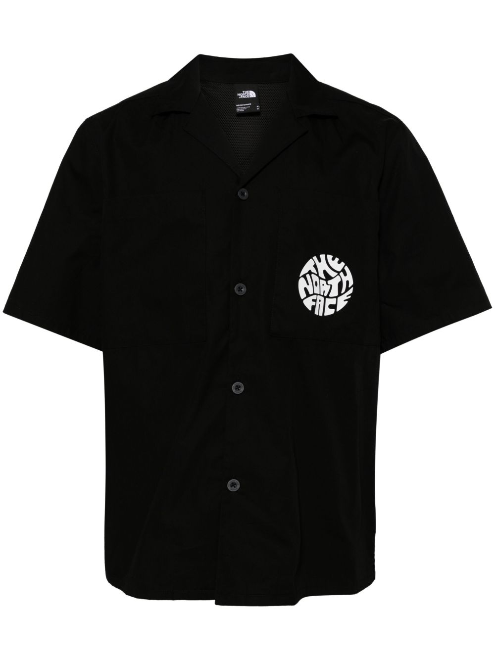 The North Face logo印花短袖衬衫 - 黑色