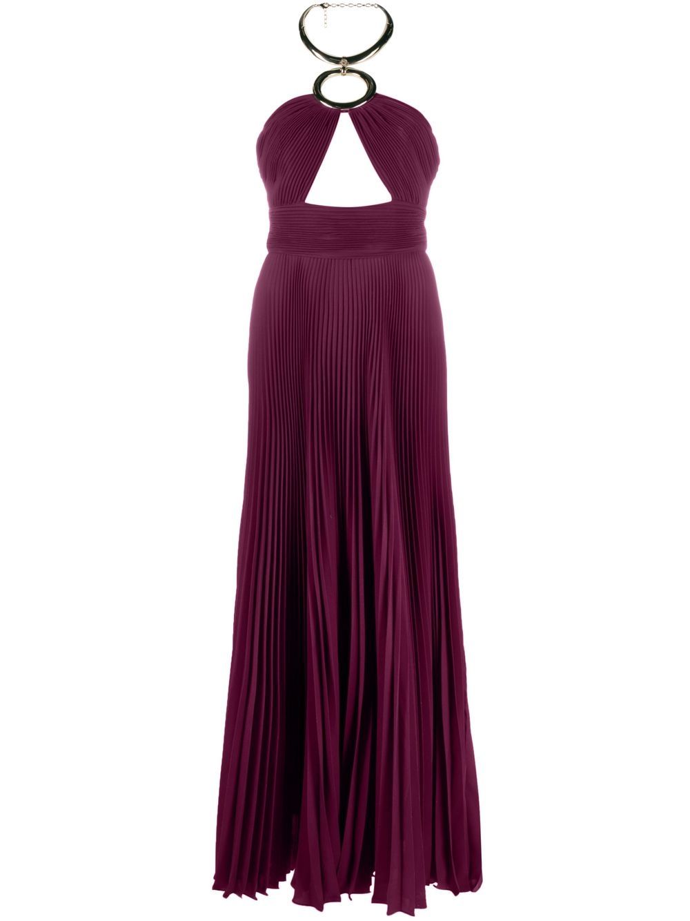 Elie Saab 褶饰挖剪礼服 - 红色