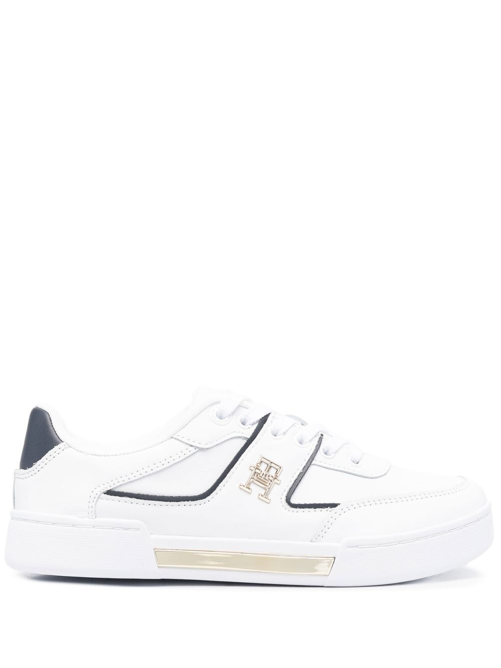 Tommy Hilfiger logo标牌低帮运动鞋 - 白色