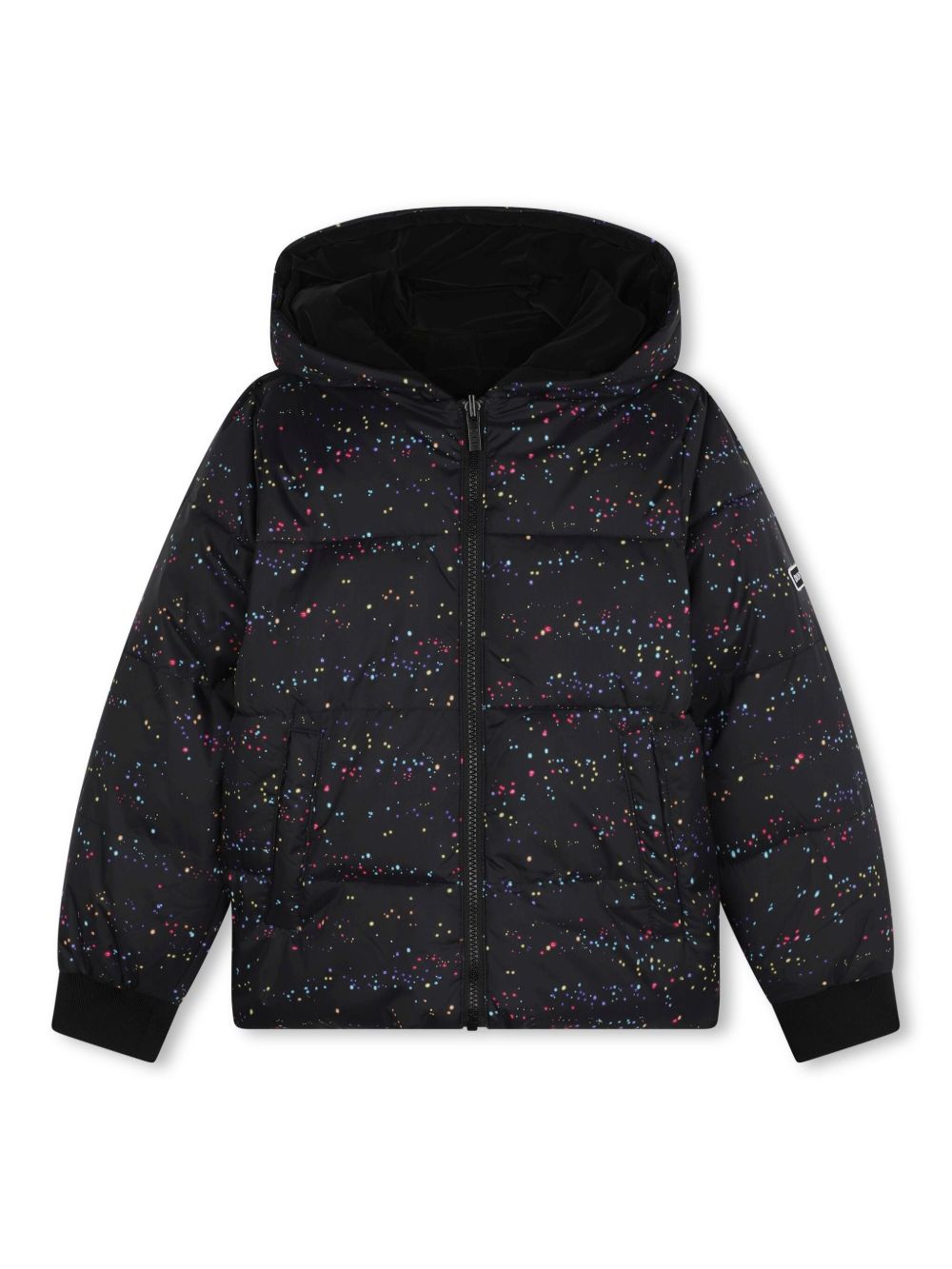 Dkny Kids 标贴双面蓬松夹克 - 黑色