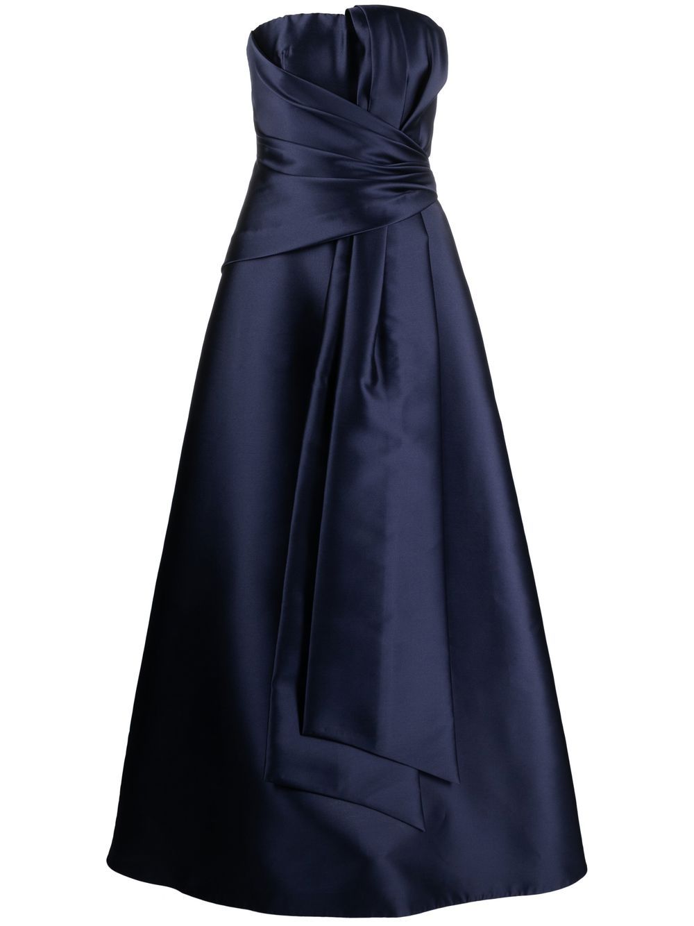Alberta Ferretti 缩褶细节露肩礼服 - 蓝色