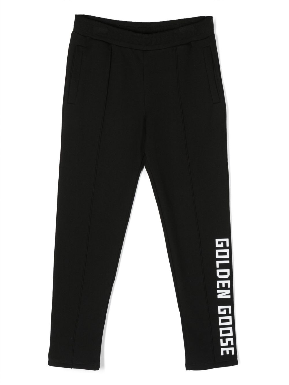 Golden Goose Kids logo印花运动裤 - 黑色