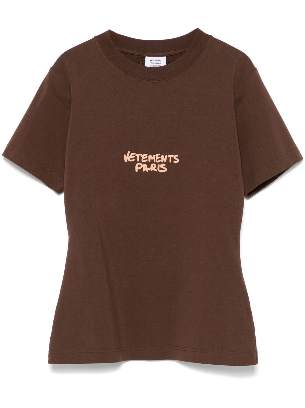 VETEMENTS Paris logo T恤 - 褐色