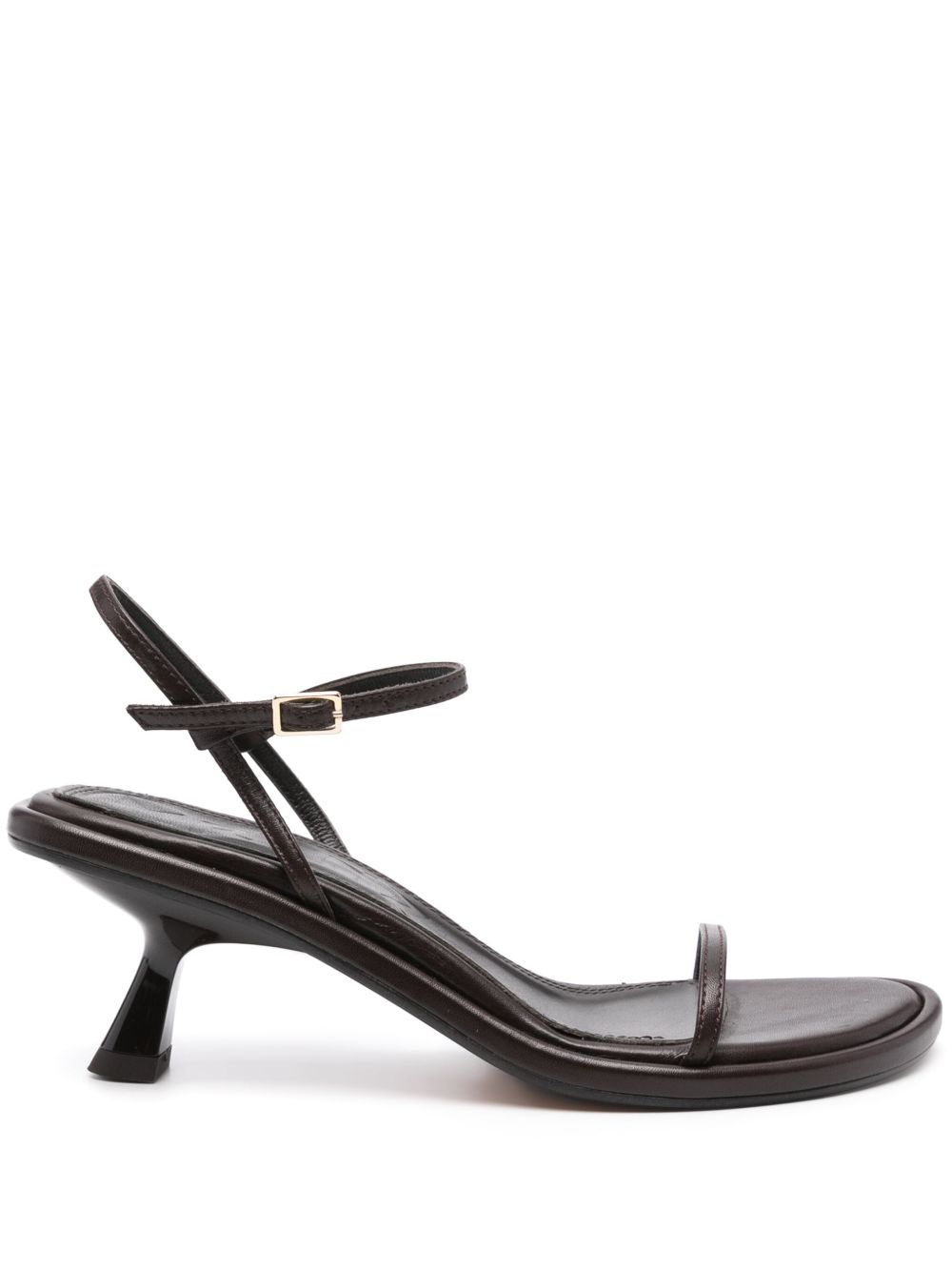Souliers Martinez Ivone 皮质中跟凉鞋 - 褐色